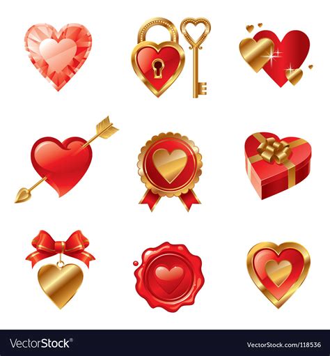 Valentines Symbols Royalty Free Vector Image Vectorstock