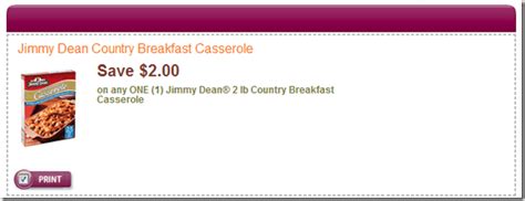 2 Off Any One Jimmy Dean Country Breakfast Casserole New Coupons And