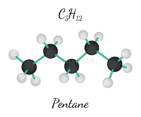 Molécula Del Pentano C5h12 Ilustración Del Vector Ilustración De