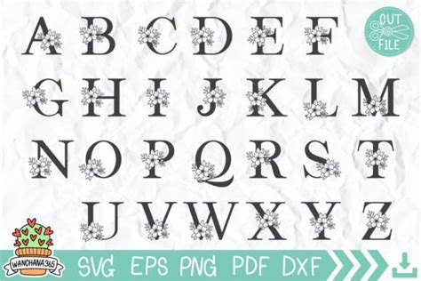 Floral Alphabet Svg Graphic By Wanchana Creative Fabrica