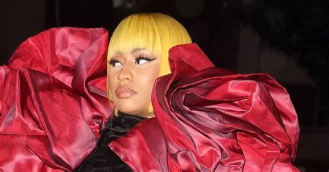 Nicki Minaj Makes A Statement In Outrageous Red Dress At Nyfw After Cardi B Brawl Mirror Online