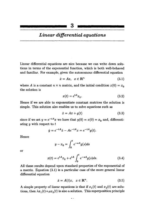 Linear Differential Equations Chapter 3 Stability Instability And