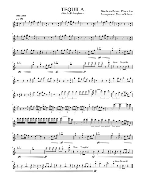 Download And Print In Pdf Or Midi Free Sheet Music For Tequila By