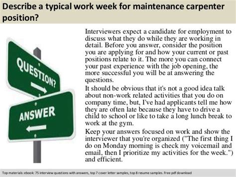 Maintenance Carpenter Interview Questions