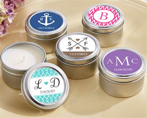 Personalized Candle Tin Wedding Favors