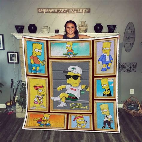 Bart Simpson Blanket In 2022 Blanket Fleece Blanket Bart