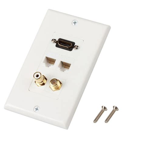 Hdmi Ethernet Rj45 Rca Coaxial Wall Plate Jack Socket Insert Outlet
