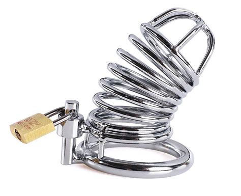 Bondage Male Chastity Devices Belt Stainless Steel Lockable Cock Cage