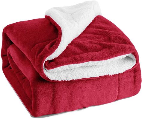 Red Sherpa Fleece Blanket Plush Throw Blankets Sherpa Throw Blankets