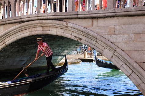 View Of Typical Gondola In Venice Lagoon Editorial Stock Photo Image