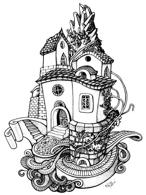 Architecture House Rounded Architecture Adult Coloring The Best
