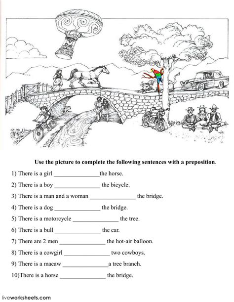 Preposition Practice Worksheet 5th Grade