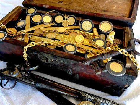 Authentic Treasure Chest Really Held Gold Doubloons Pirate Gold Coins