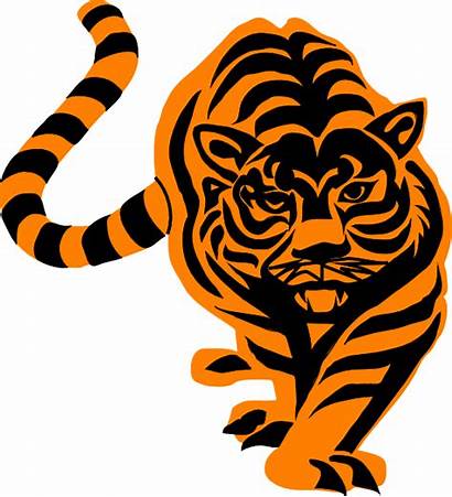 Clker Tiger Clip Prowling Clipart Svg Domain