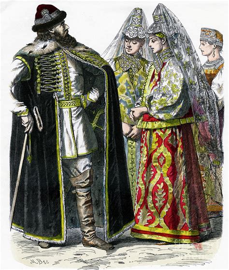 Traditional Russian Costume C1850 By Print Collector