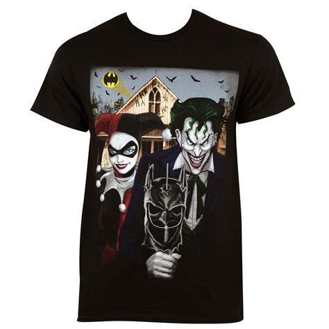 Harley Quinn The Joker Mens Black American Gothic T Shirt