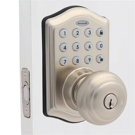 Honeywell Satin Nickel Keypad Electronic Knob Entry Door Lock 8732301