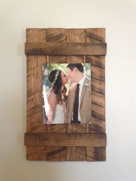 Rustic Wooden 8x10 Picture Frame Rustic Frame Clothespin