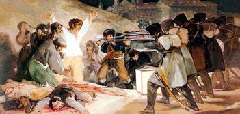 Los fusilamientos de la moncloa es uno de los cuadros mas conocidos de francisco de goya y fuente de inspiración para otros artistas como manet o pablo. CVC. Museo del Prado. Citas en Claroscuro. Goya (1746-1828).