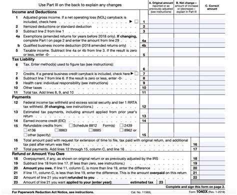 Form 1040x Instructions How To File Form 1040x Amended Tax Return