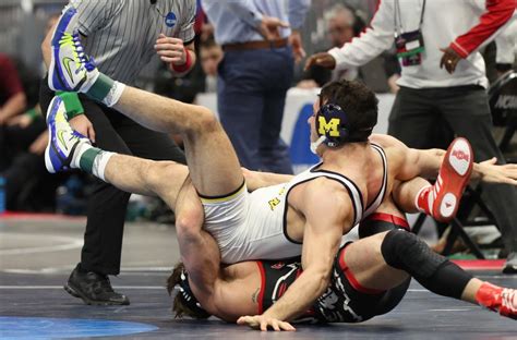 Michigans Domenic Abounader Earns All American At Ncaa Wrestling