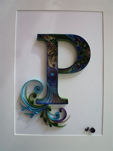 monogram p peacock  behance quilling letters paper quilling designs paper quilling patterns