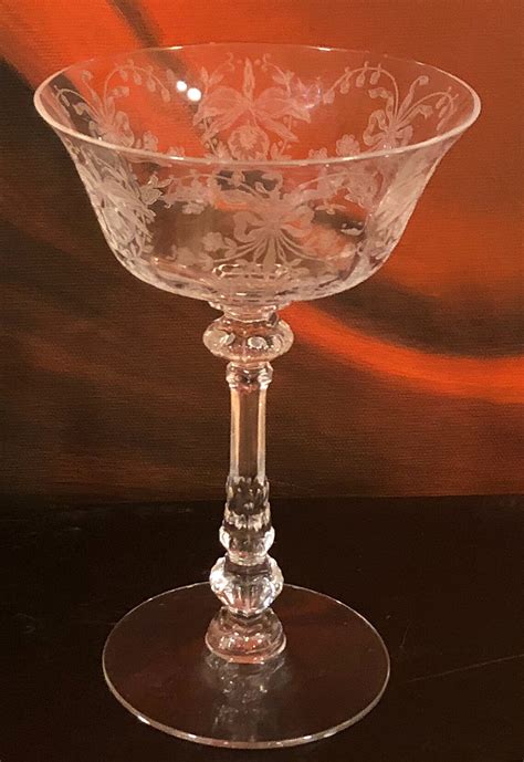 heisey orchid crystal champagne glasses set of three heisey etsy