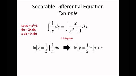 Tool/solver for resolving differential equations (eg resolution for first degree or second degree) according to a function name and a variable. Separable Differential Equations Tutorial - YouTube