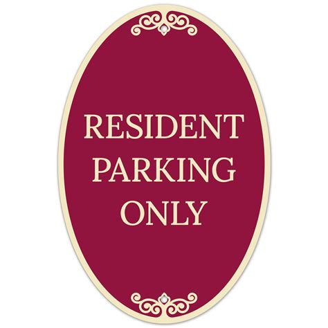 Resident Parking Only Decor Sign Si 73884 Sigo Signs