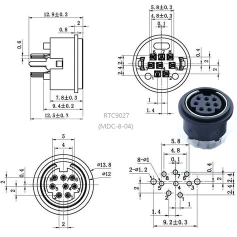 10pcslot 8 Pin Mini Din Female Socket Connector 8pin Din Mini Jack Ps2