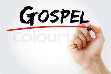 Hand Writing Gospel With Marker Stock Image Colourbox