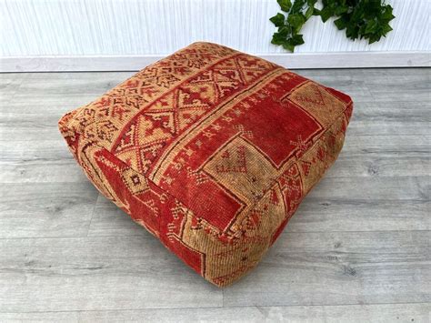 Moroccan Floor Cushion Moroccan Kilim Pillow Vintage Boujaad Etsy