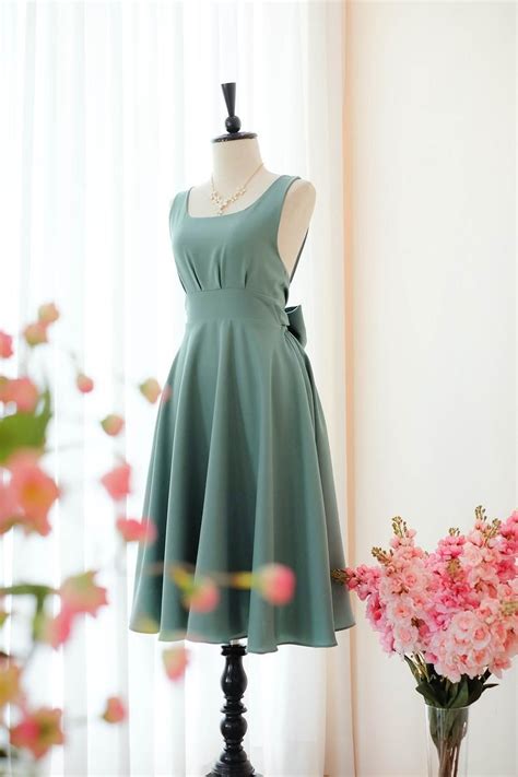 The shape's flattering, thanks to elegant long. Sage Green Bridesmaid dress Prom dress Wedding Dress Party ...
