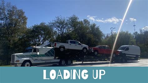 412 Life Of A Car Hauler Loading 3 Heavy Vehicles Onto A Car Carrier