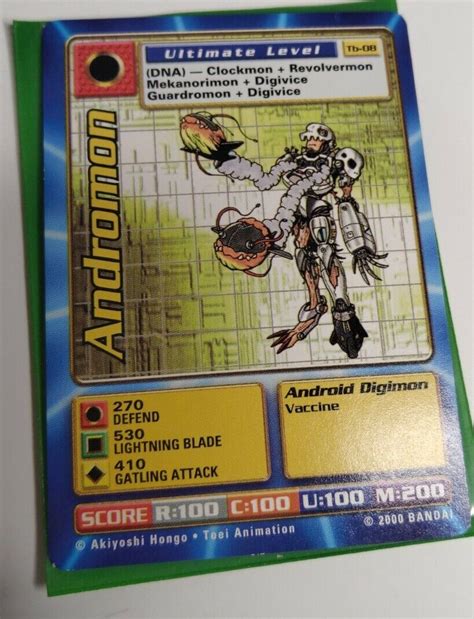 Bandai Digimon Andromon Tb 08 Taco Bell Promo Card Tb 08 Rare Oop Tcg Ccg Game The Weed Scene
