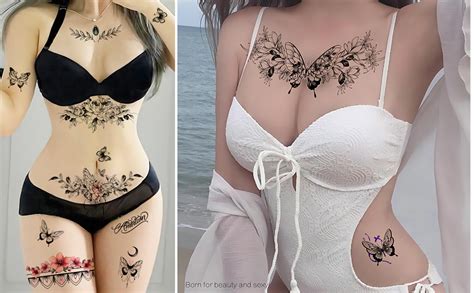 Roarhowl Tatuaggi Temporanei Sexy Per Le Donne Kit Di Tatuaggio Sexy Bello E Squisito Fiori