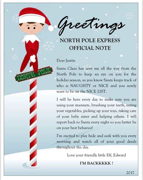 Greetings From The North Pole Letter Santa Letter Template Santa