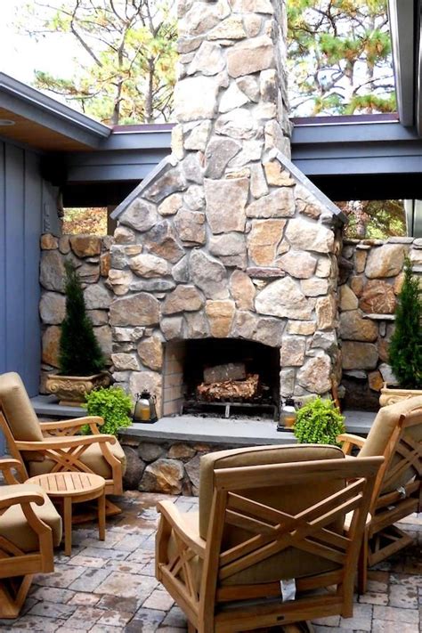 Tn Fieldstone Veneer Outdoor Stone Fireplaces Outdoor Fireplace