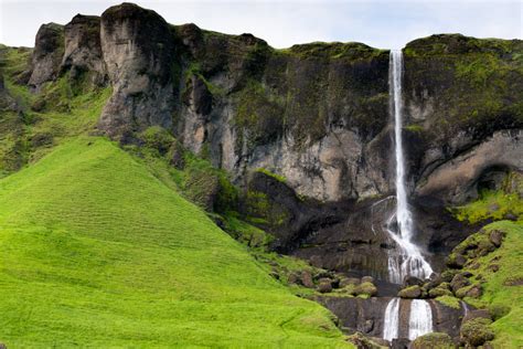 Foss A Sidu Is A Small Waterfall Falling Off A Tuffstone Cliffs Nearby