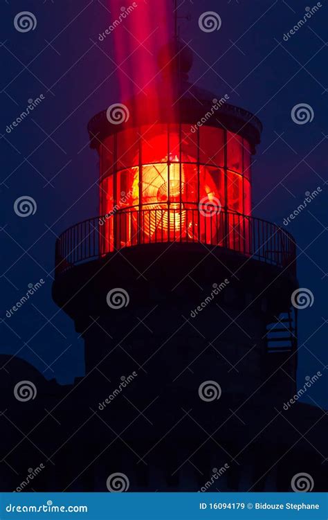 Red Lighthouse Illuminated Stock Image Image Of Rays 16094179
