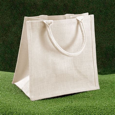 Small White Jute Bags With Luxury Padded Handles Carrier Bag Shop