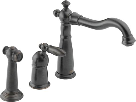Disassemble your delta single handle kitchen faucet ball and seat assembly to check for cracked gaskets and leakage, or to replace the taps. Delta 155-RB-DST Venetian Bronze Victorian Kitchen Faucet ...
