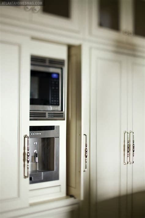 Four adjustable metal shelves included. Hidden Microwave and Hidden Coffee Machine - Transitional ...