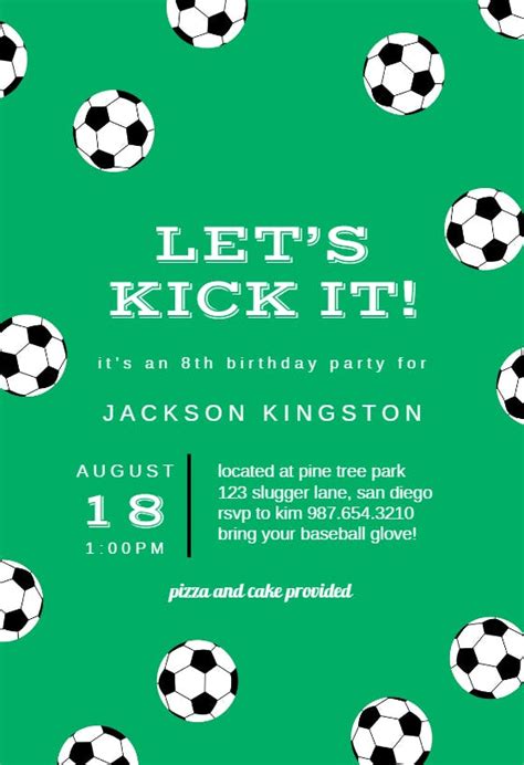 Soccer Birthday Sports And Games Invitation Template Free Greetings