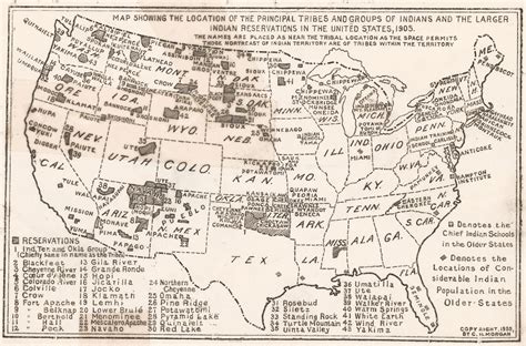 Principal Tribes In The United States Map Showing The