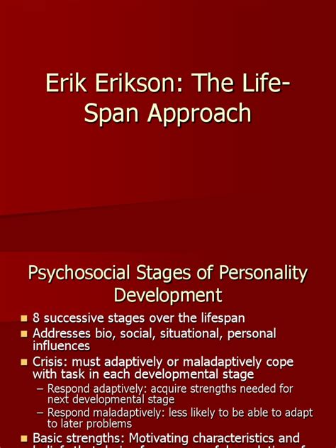 Erik Erikson The Life Span Approach Pdf Identity Social Science