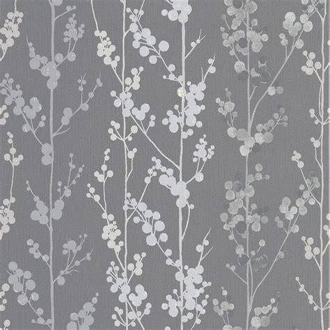 Graham And Brown Berries Greysilver Wallpaper The Home Depot Canada