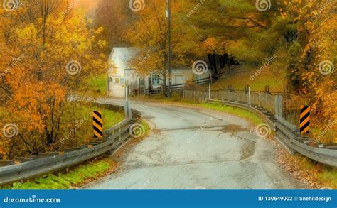 Quebec Countryside In Autumn Time Stock Photo Image Of Road Asphalt