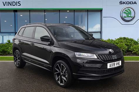 Find A Used Black Škoda Karoq Suv 15 Tsi 150ps 4x4 Sportline Act Dsg