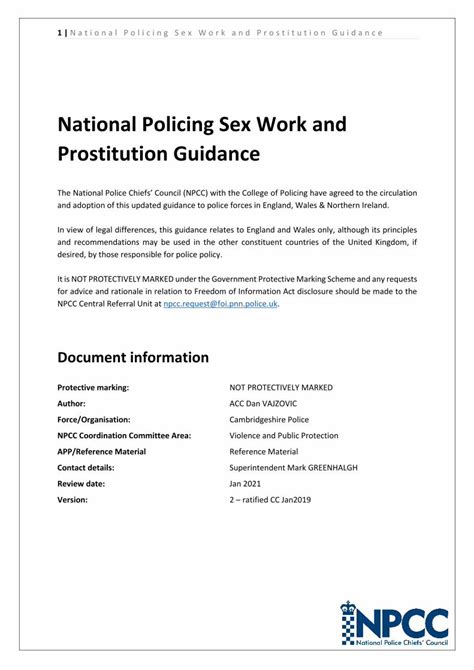 Pdf National Policing Sex Work And Prostitution Llegepoliceukdocsappref